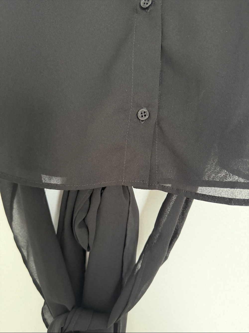 MSGM Black Ruffle Sleeve Button-Front Blouse - Picture 4 of 11
